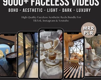 9000+ Faceless Reels Bundle MRR PLR, Faceless Aesthetic Videos, Faceless Marketing, Faceless Reels, Aesthetic Reels, Digital Marketing