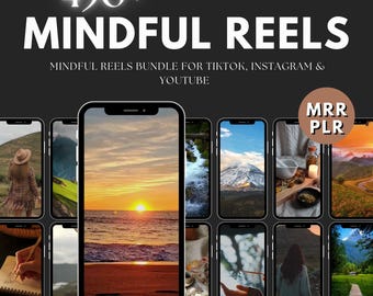 PLR MRR 450 Mindful Instagram Reels, Mindfulness Reel Videos, Spirituality Reels, Mental Health Reels, Wellness Reels, Meditation Videos