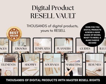 Digital Product Resell Vault, Thousands of Done-For-You Digital Products, MRR PLR, Passive Income, Master Resell & Private Label Rights