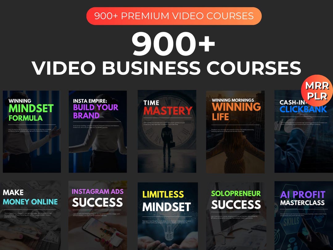 900+ MRR Video Courses Bundle, PLR, Business Courses, Master Resell ...