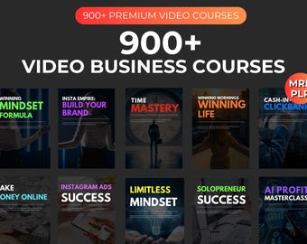 Pacchetto di oltre 900 corsi video MRR, PLR, corsi aziendali, diritti di rivendita master, corsi di marketing, prodotti digitali, marketing digitale