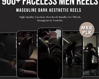 Más de 900 Reels de hombres con estética oscura y sin rostro, PLR MRR, videos de hombres sin rostro, paquete de marketing digital con estética oscura, Reels de Instagram