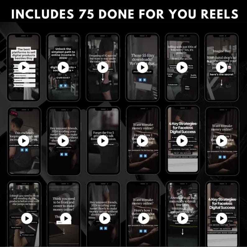 900+ Dark Faceless Aesthetic Men Reels, PLR MRR, Faceless Men Videos, Dark Aesthetic Digital Marketing Bundle, Instagram Reels Bild 3
