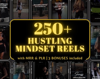 250+ Hustling Mindset Woman Reels Bundle MRR PLR, Motivational Videos & Quotes, Tiktok, Instagram Reels, Luxury Women Motivational Reels