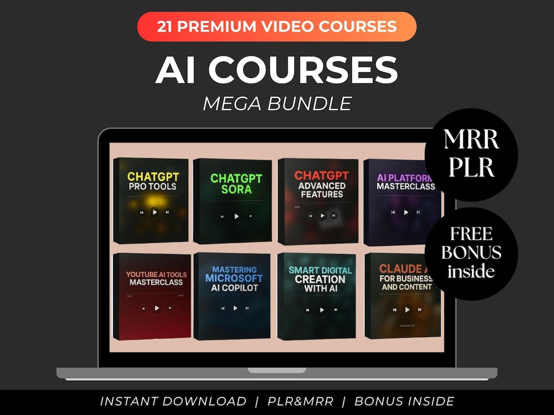 Buy AI Video Course Bundle PLR MRR, Chatgpt Prompts Bundle, Ai Prompts ...
