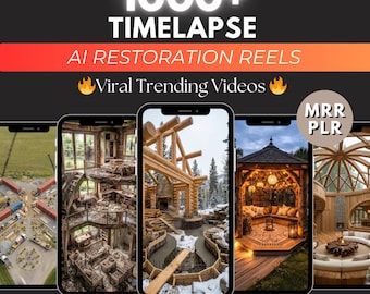 AI Timelapse Restoration Reels Bundle, Old House Transformation Videos, Before After Viral Content, Instagram TikTok Shorts Bundle, PLR MRR