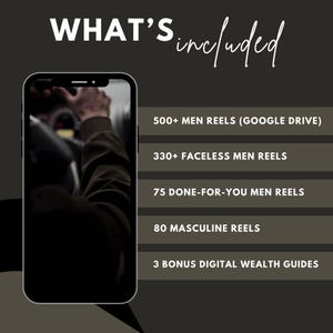 900+ Dark Faceless Aesthetic Men Reels, PLR MRR, Faceless Men Videos, Dark Aesthetic Digital Marketing Bundle, Instagram Reels Bild 2