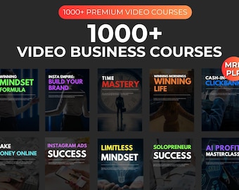 Paquete de más de 1000 cursos en video PLR, MRR, cursos de negocios, derechos de reventa, cursos de marketing, productos digitales, marketing digital
