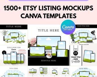 1500+ Etsy Listing Templates Bundle: Canva Mockups, Banners, Thumbnails (PLR MRR Resell Rights, Digital Download)