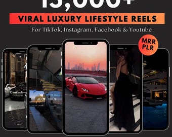 15000+ Viral Luxuriöser Lifestyle Videos Reels Bundle MRR PLR, Cars, Yacht, Plane, Millionaire, TikTok, Instagram, YouTube