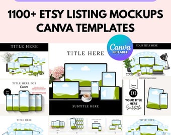 1100+ Etsy Listing Templates Bundle: Canva Mockups, Banners, Thumbnails (PLR MRR Resell Rights, Digital Download)