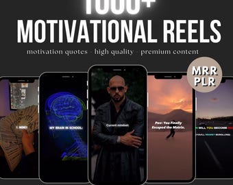 1000+ Motivational Luxury Reels Bundle MRR PLR, Tiktok, Instagram Reels, Motivational Videos, Youtube Shorts, Viral Reels