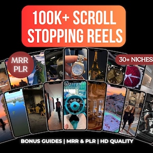 100,000+ Videos Bundle MRR PLR Luxury Travel Animated AI Motivational Funny Cat Dog Gym Gaming YouTube Shorts TikTok Instagram Reels