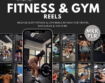 Bundel 700+ fitness GYM-haspels MRR PLR Instagram-rollen, fitnessvideo's, Tiktok, YouTube, fitnessrollen trainen, training sportrollen
