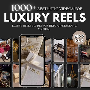 1000+ Rich Luxury Women Reels, Luxury Faceless Videos, Master Resell Rights, MRR PLR Digital Products, Digital Marketing, Luxe Reels