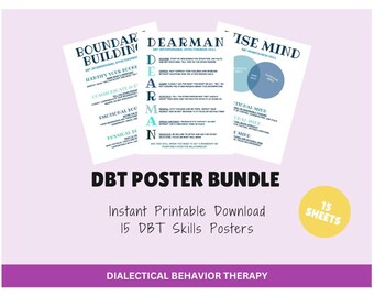 DBT Skills Poster Bundle: Emotional Regulation Therapy Printables (Digital Download)