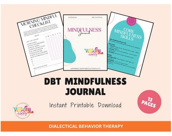 Mindfulness Journal, DBT Worksheets, Mental Health Workbook, DBT Therapy, Seasonal Mindfulness, DBT Skills, Daily Journal (Digital Download)