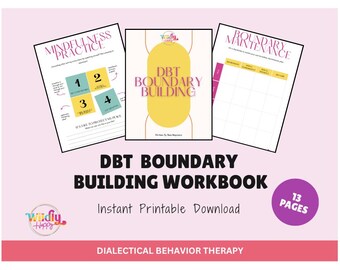 DBT Boundary Building Workbook: Dialektisch-Verhaltenstherapie Arbeitsblätter, Achtsamkeit, DBT Therapie, Hilfe Grenzen setzen (Digitaler Download)