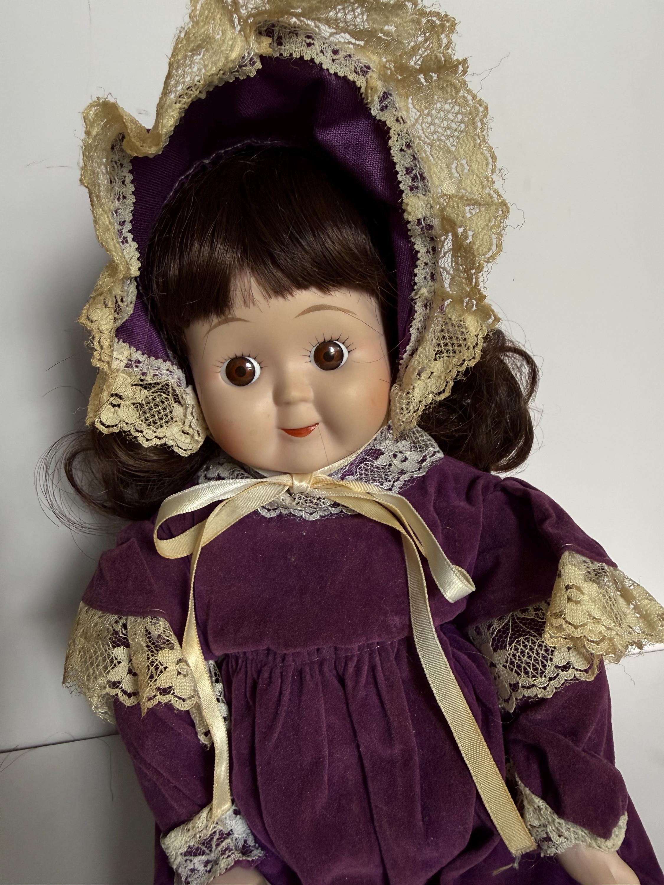 Purple Dress Porcelain Doll - Etsy