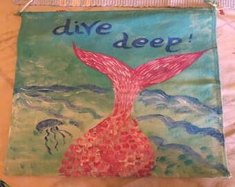 Hand Painted Dive Deep Banner