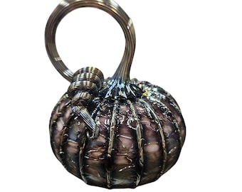 Blown Glass Pumpkin - "Metallic Void"