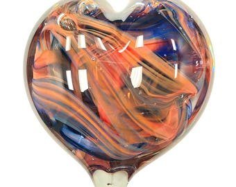 Blown Glass Heart - "Patriot"