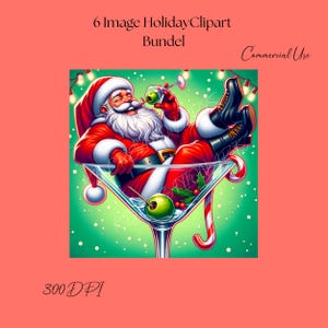 Quirky Santa Clipart, Santa Clause Clipart, Jolly Santa Graphics, Santa PNG Bundle, Santa Graphics, Santa PNG Bundle, Quirky Clipart