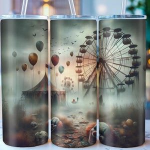 Creepy Carnival PNG, Creepy Clown Designs, Haunted Carnival, Horror Carnival, Seamless Tumbler, Nightmare Seamless, Psyco Clowns