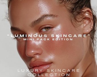 Colección de cuidado de la piel de lujo luminoso / Imágenes y vídeos de IA (descarga digital)