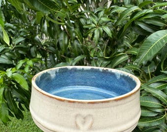 Handmade Ceramic Pet Bowl: Minimalist Stoneware Dog & Cat Dish