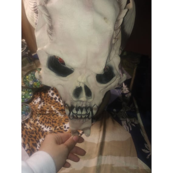 Vintage Devil Skeleton Skull Mask Latex Made Iin Mexico Halloween