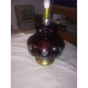 Carl Falkenstein 3 Way MCM Regency Amethyst Double Bubble Lamp Floral Works 1950