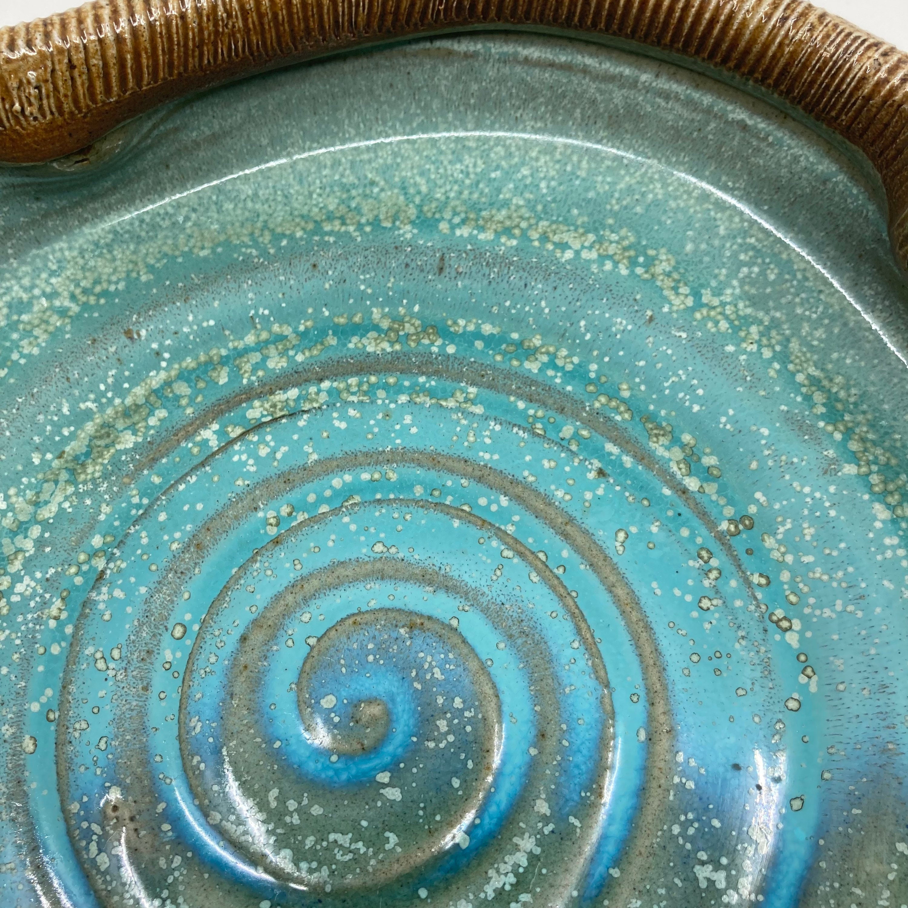Textured Bowl, Pottery Serving Bowl, Folded Rim Bowl, Fruit Bowl ...