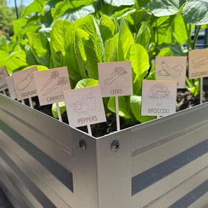 Wooden Garden Plant Stakes – Garden Markers for Vegetables – Custom Options Available