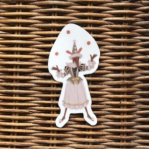 Vinylsticker carnaval rat jongleren - Packrat Paper Co, rat of muis, dier natuurthema, circus, telefoonhoesje, laptopdecoratie, cadeaus