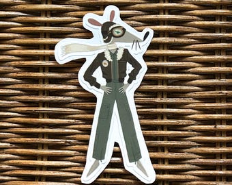 Autocollant en vinyle, pilote de chasse, rat : art animalier imperméable à l'eau