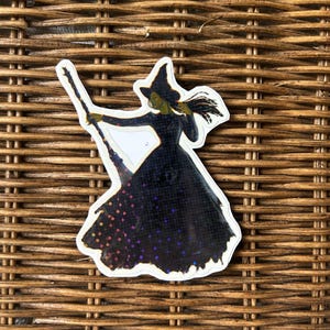 Elphaba boze heks van het westen vinyl glittersticker - op Leyendecker geïnspireerd, telefoonhoesje, laptopdecoratie.