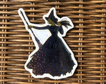 Sticker vinyle scintillant Elphaba méchante sorcière de l'ouest : Sticker vinyle inspiré de Leyendecker
