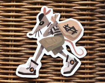Sticker en vinyle Bandit Rat : Packrat Paper Co. Thief Design