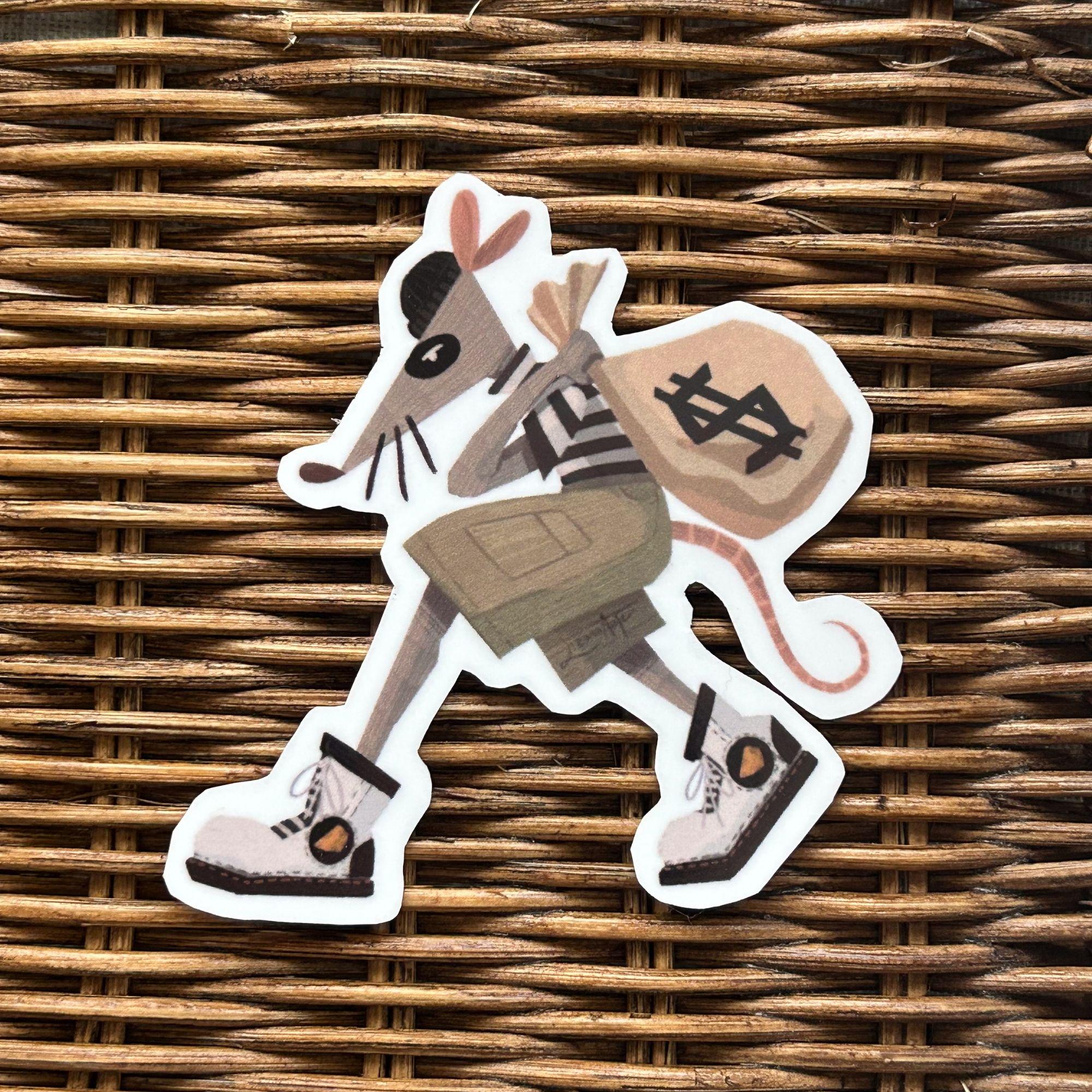 Bandit Rat Vinyl Sticker: Packrat Paper Co. Thief Design - Etsy
