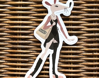 Sticker en vinyle Rat de classe de ballet : Sticker pour ordinateur portable animal danseuse ballerine