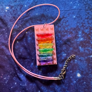 Rainbow Toy Necklace, Pride, pink,