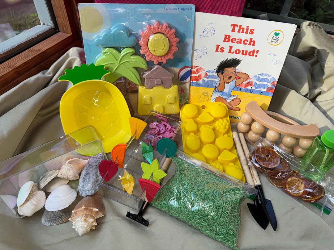 Kid Activity Sensory Box (#1), Summer Vacation Beach & Fruit Themed ...