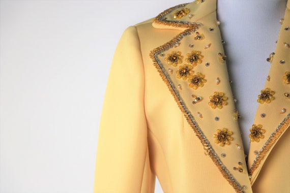 Vintage 1960's Lilli Ann Yellow Beaded and Jeweled