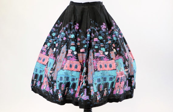Vintage 1950's Cotton Mexican Novelty Print Circle