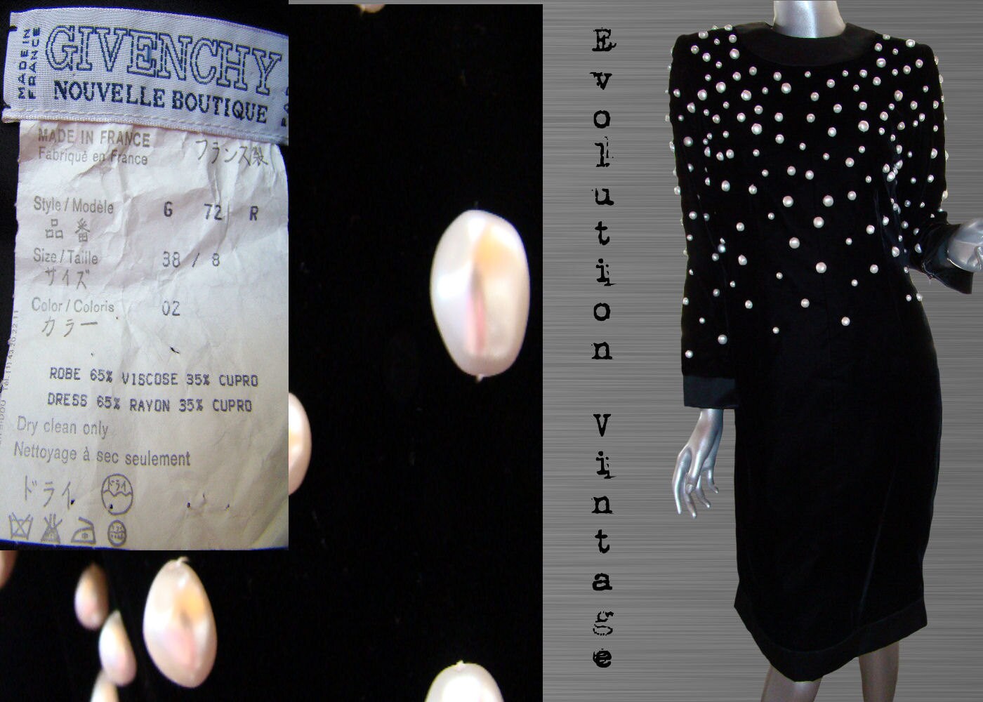 1980s Givenchy Nouvelle Boutique Black Velvet Skirt Suit