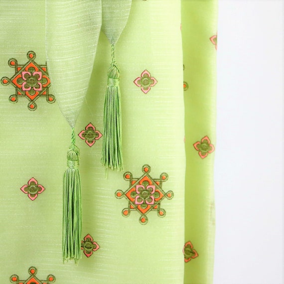 Alfred Shaheen Celery Green 1970's Bold Printed M
