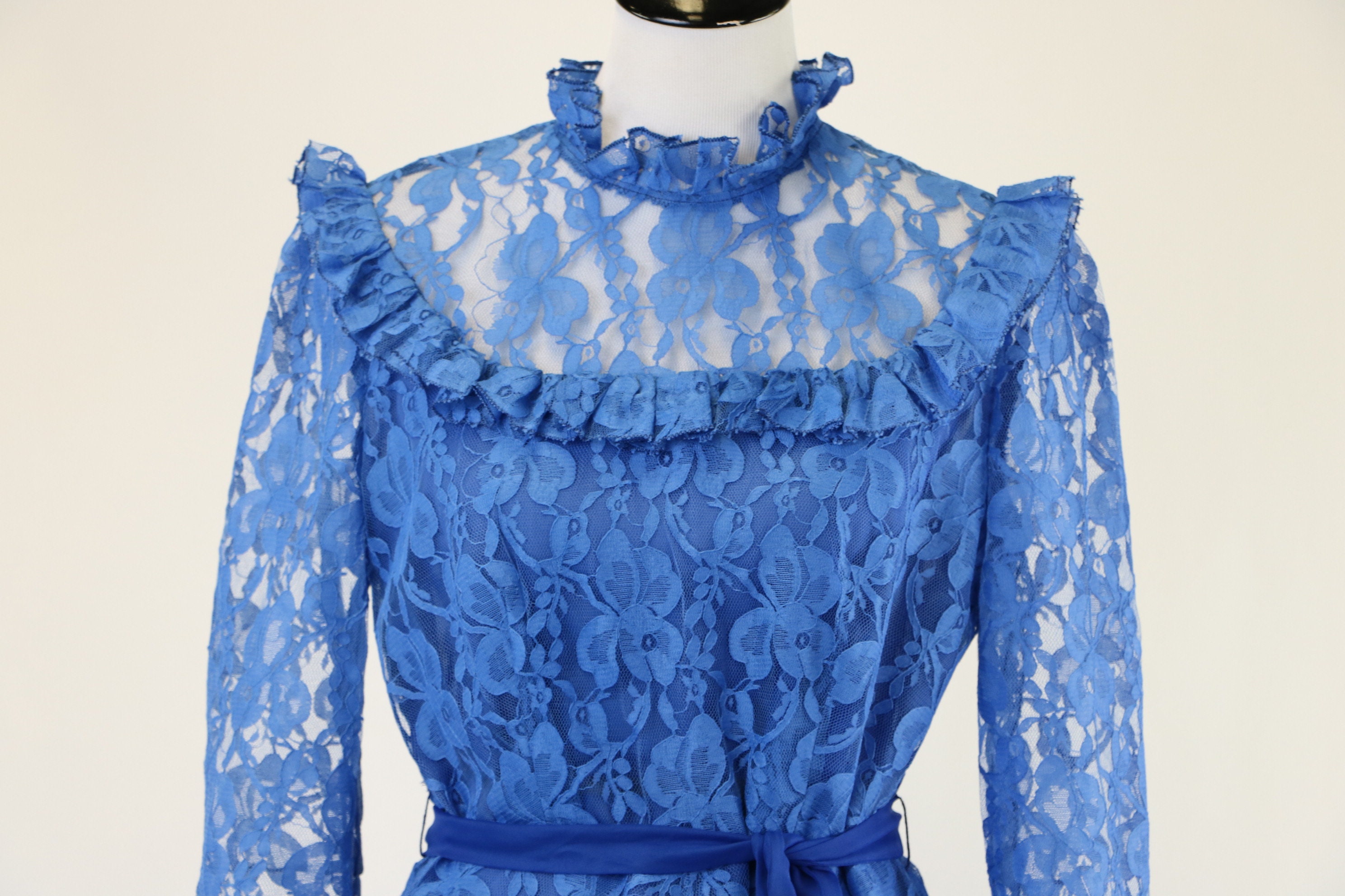 Blue Lace Dress - Etsy