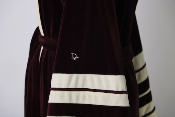 Vintage Christian Dior Deep Maroon and Cream Loung