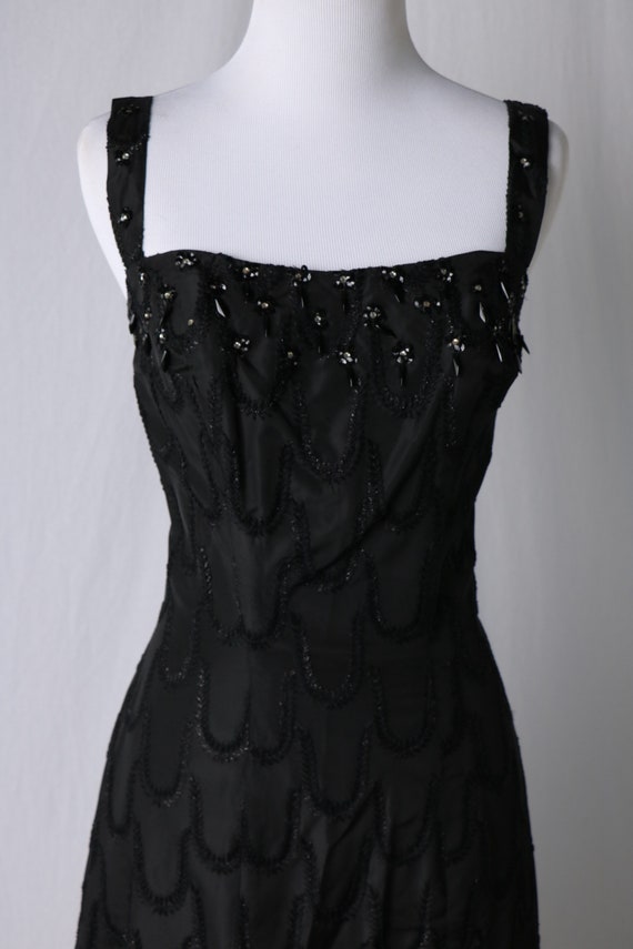 black embellished evening gown